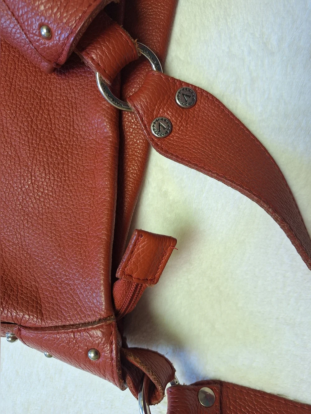 Valentina Italy Pebbled Leather Hobo Shoulder Bag 🇮🇹 Brick Red | Made in Italy